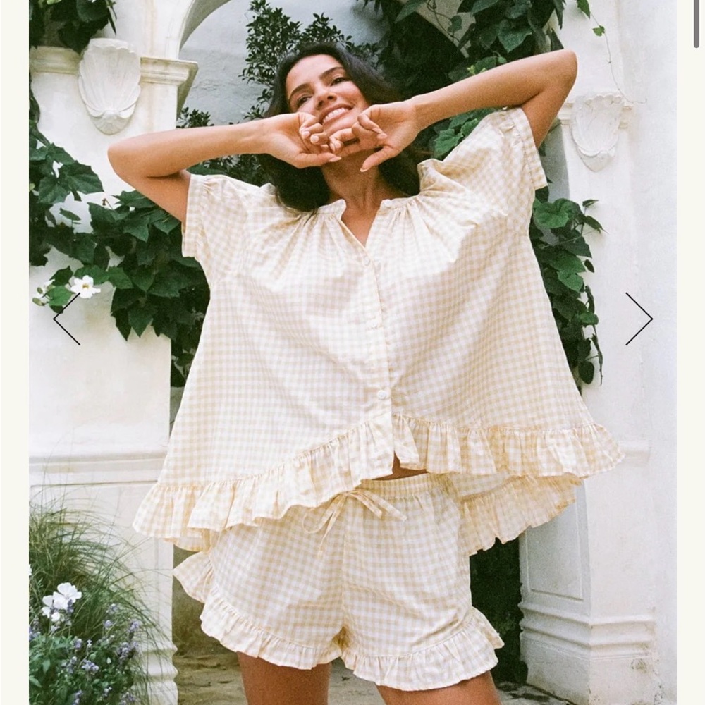 Piyama Sophie Sleep Set in Yellow gingham